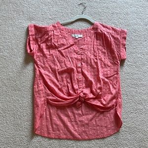 Loft coral shirt with tie